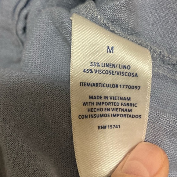 Splendid Women’s Linen Blend Blouse Size Medium Blue Periwinkle - Picture 6 of 7